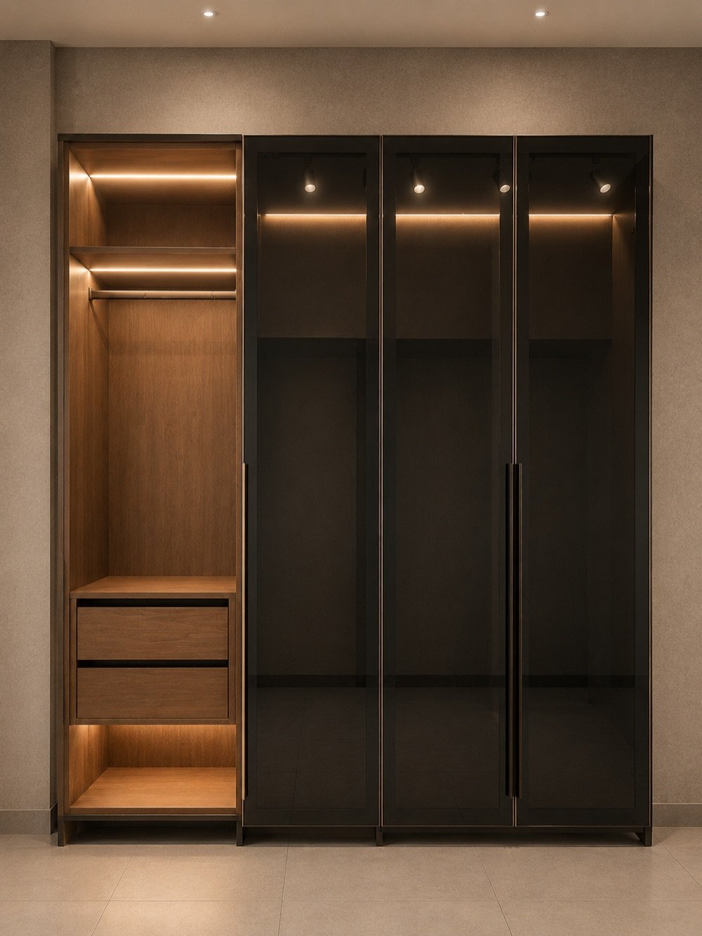 Glass wardrobe door showroom Hyderabad